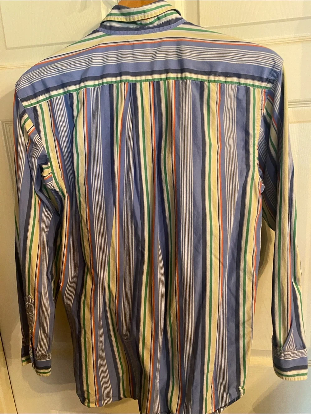 Ralph Lauren Multicolor Vertical Stripe Button-Down Shirt - Blue, Green, Yellow